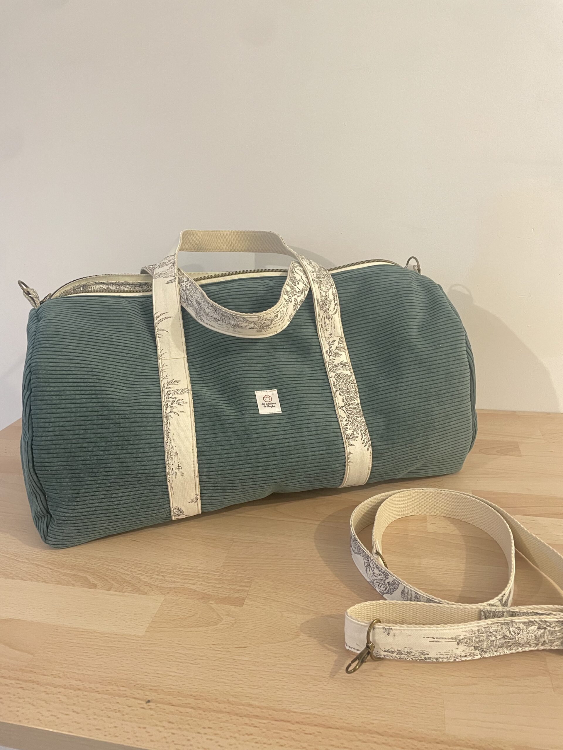 sac en velours et toile de Jouy